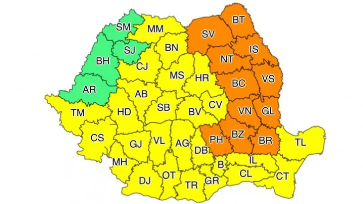 Vremea EXTREMĂ continuă! COD PORTOCALIU și COD GALBEN în aproape toată țara