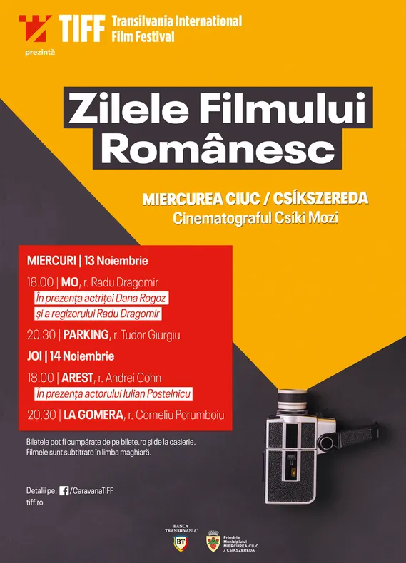 Zilele Filmului Românesc, la Miercurea Ciuc, astăzi şi mâine