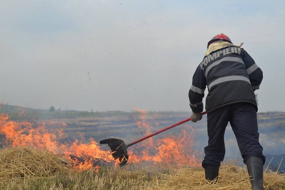 Incendiu de vegetaţie, la Gheorgheni