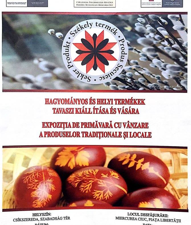 Târg cu produse tradiţionale, dedicat Paştelui, în centrul oraşului Miercurea Ciuc