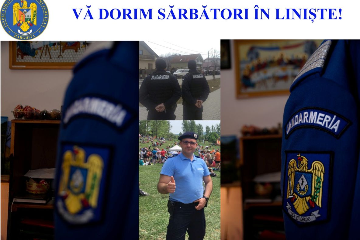 Jandarmii harghiteni la datorie de Paște și de Florii