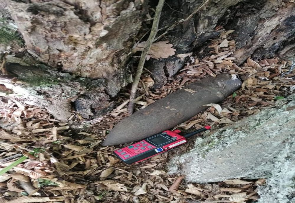 Proiectil din al Doilea Război Mondial, descoperit într-o pădure din zona Vlăhiţa