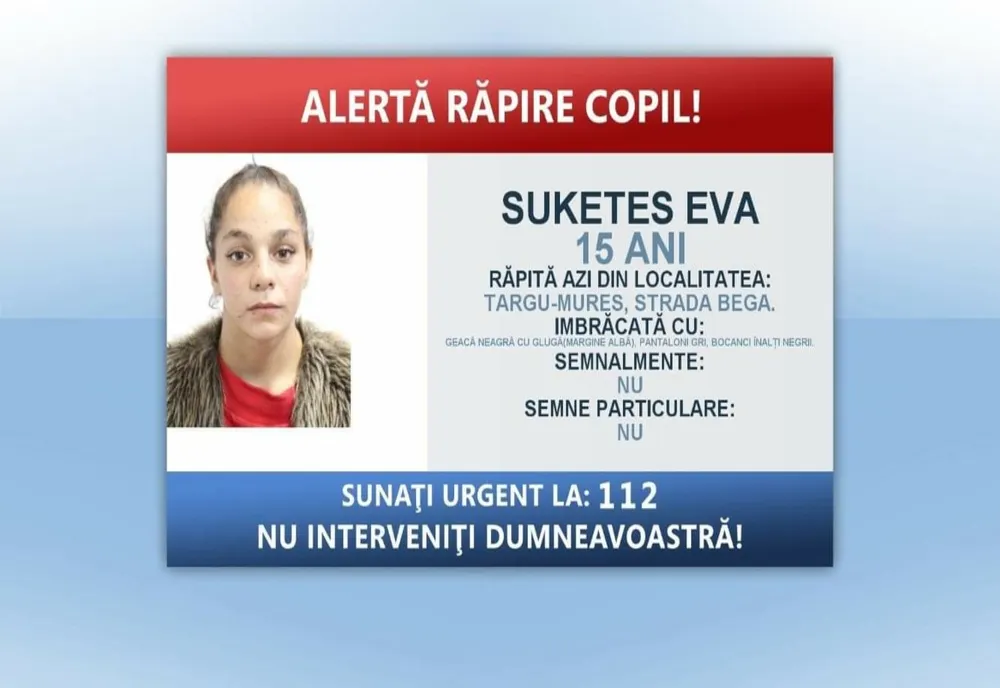 A fost găsită tânăra din Harghita răpită la Târgu Mureş